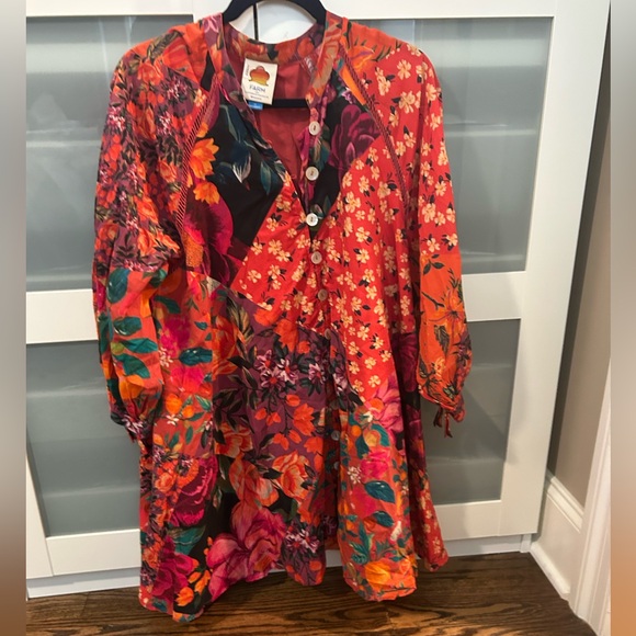 Anthropologie Tops - Farm Rio Dreas Anthropologie Multicolor Floral Dress Size Medium